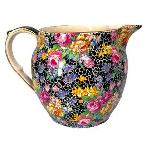 Royal Winton Hazel Globe Milk Jug 1930s Floral Pitcher